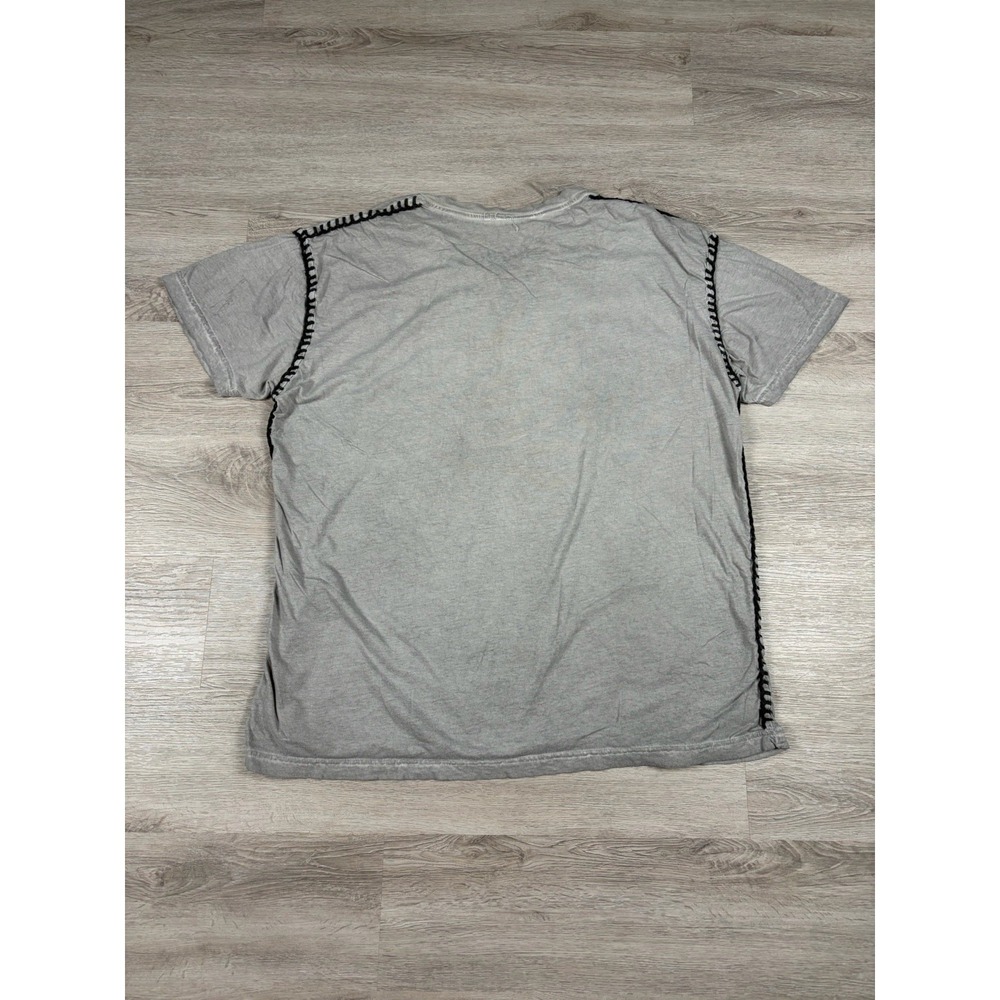 Affliction Standard Series Mens 2XL Gray Logo V-Neck Short Sleeve T-Shirt Grunge - Picture 3 of 7